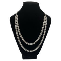 Collana con diamanti naturali a più strati in oro bianco 18 carati