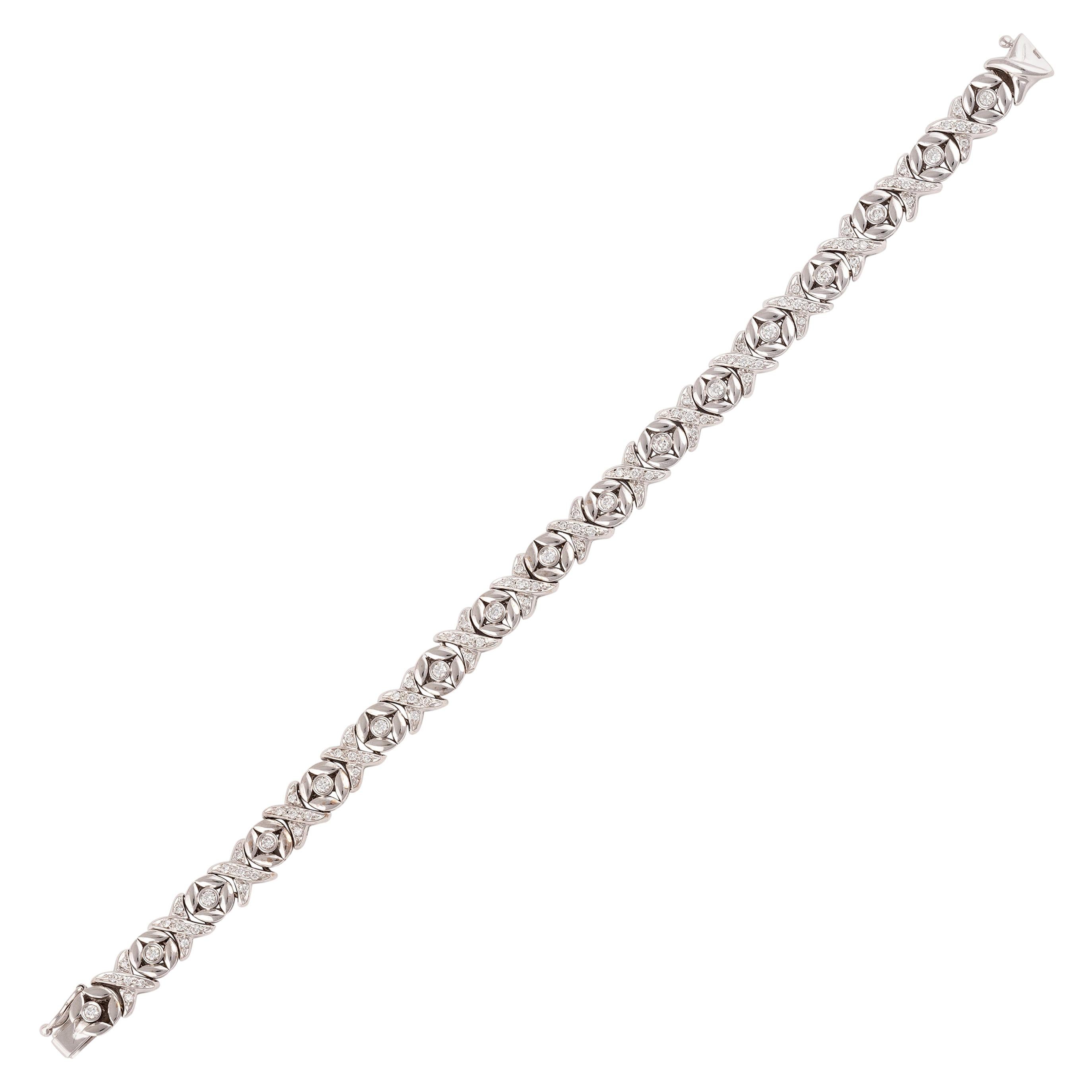 18 Karat White Gold and Diamond Bracelet