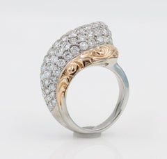 18 Karat White Gold and Rose Gold Diamond Ring