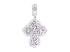 18KT White Gold Art Deco Floral Pendant, 4.74 ct Diamond, IGI Certified