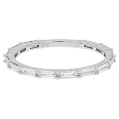 Alliance de fiançailles en or blanc 18 carats avec diamant naturel de 0,80 carat