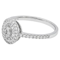Natural Diamonds 0.40 carats 18kt White Gold Starburst Cluster Anniversary Ring