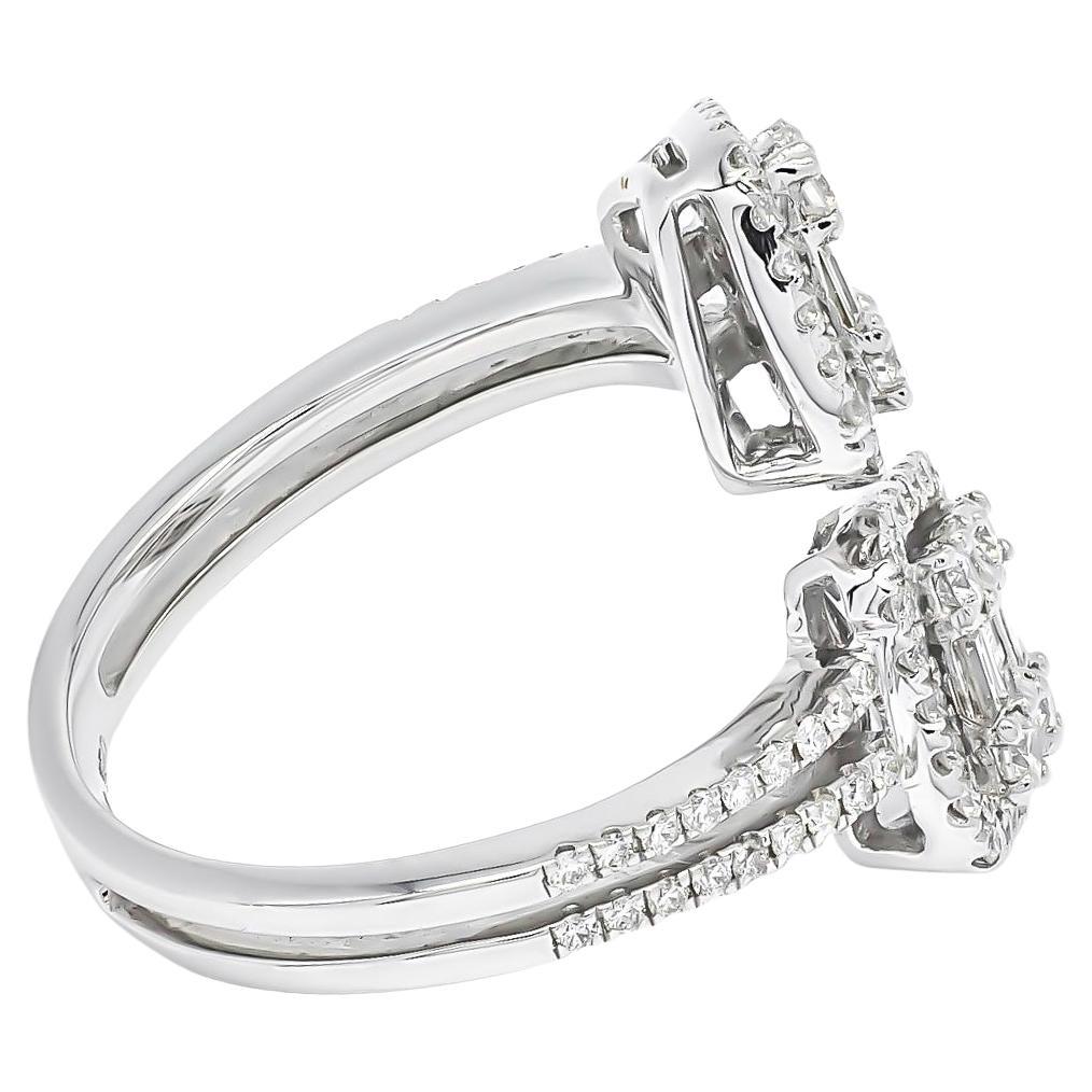 Beautifully Created for any occasion.

Astounding elegance and astonishing shine emanate from every facet of this incredibly beautiful. Fashioned in a fabulous 2 cluster illusion, this ring incorporates Baguette and round-shape set for brilliance