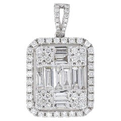 Natürliche Diamanten Anhänger 1,65 ct 18KT Weißgold Statement Anhänger Halskette