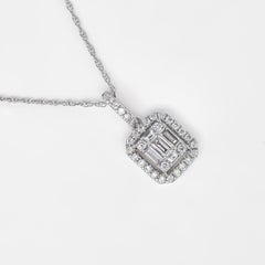 Colgante de diamantes naturales 0.30 Colgante de oro blanco de 18 quilates