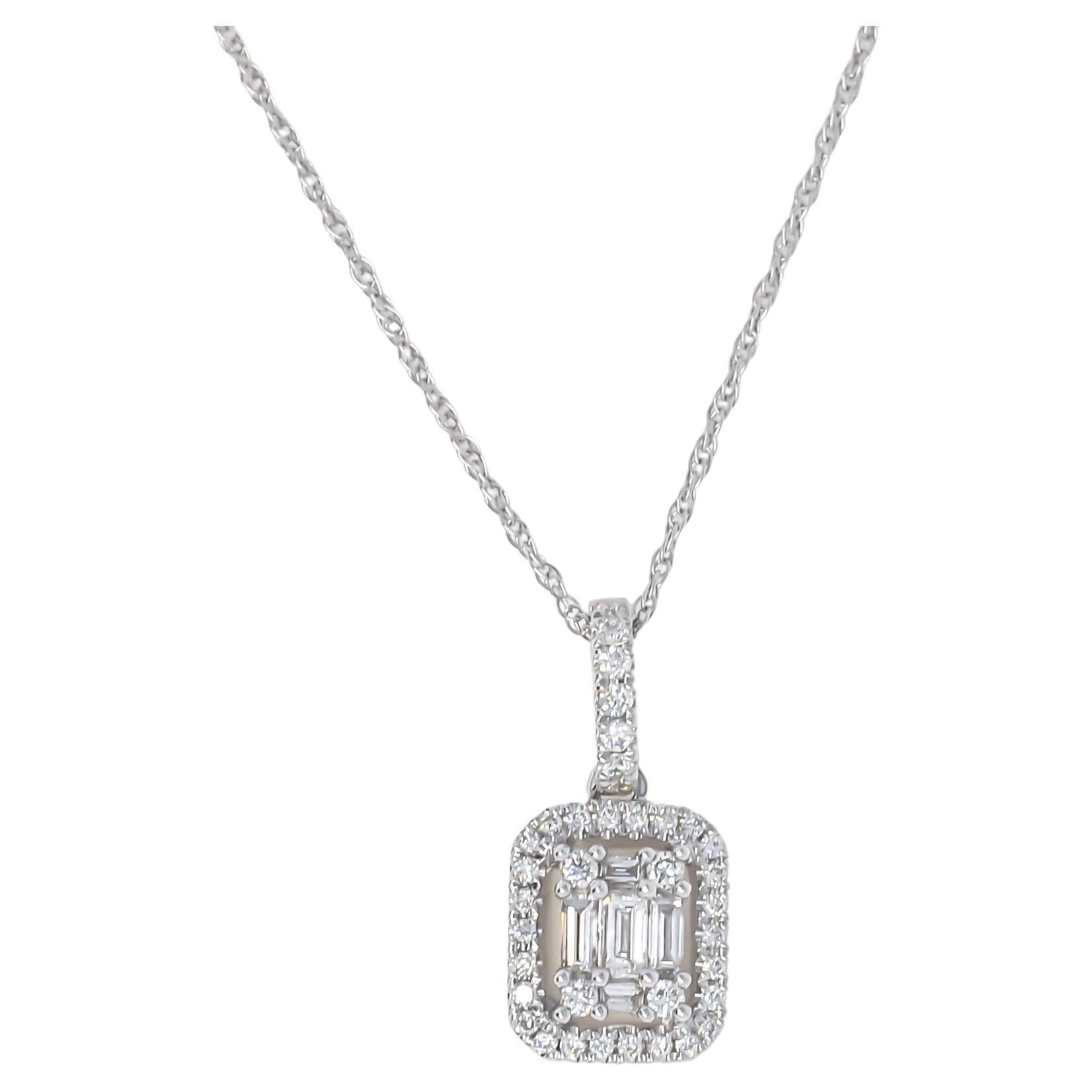 Colgante de diamantes naturales 0.30 Colgante de oro blanco de 18 quilates