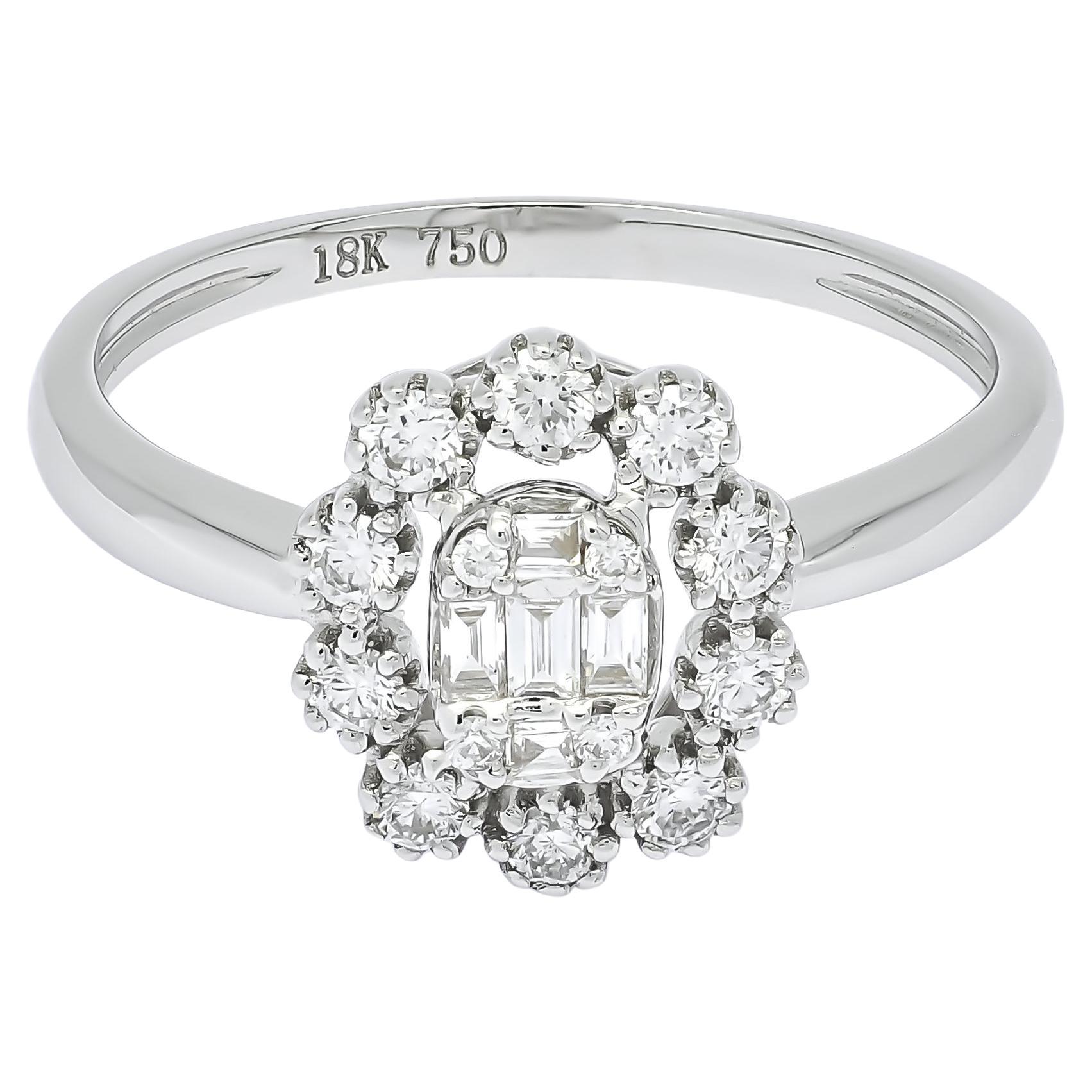 Verlobungsring aus 18KT Weißgold mit natürlichen 0,35 Karat natürlichen Diamanten