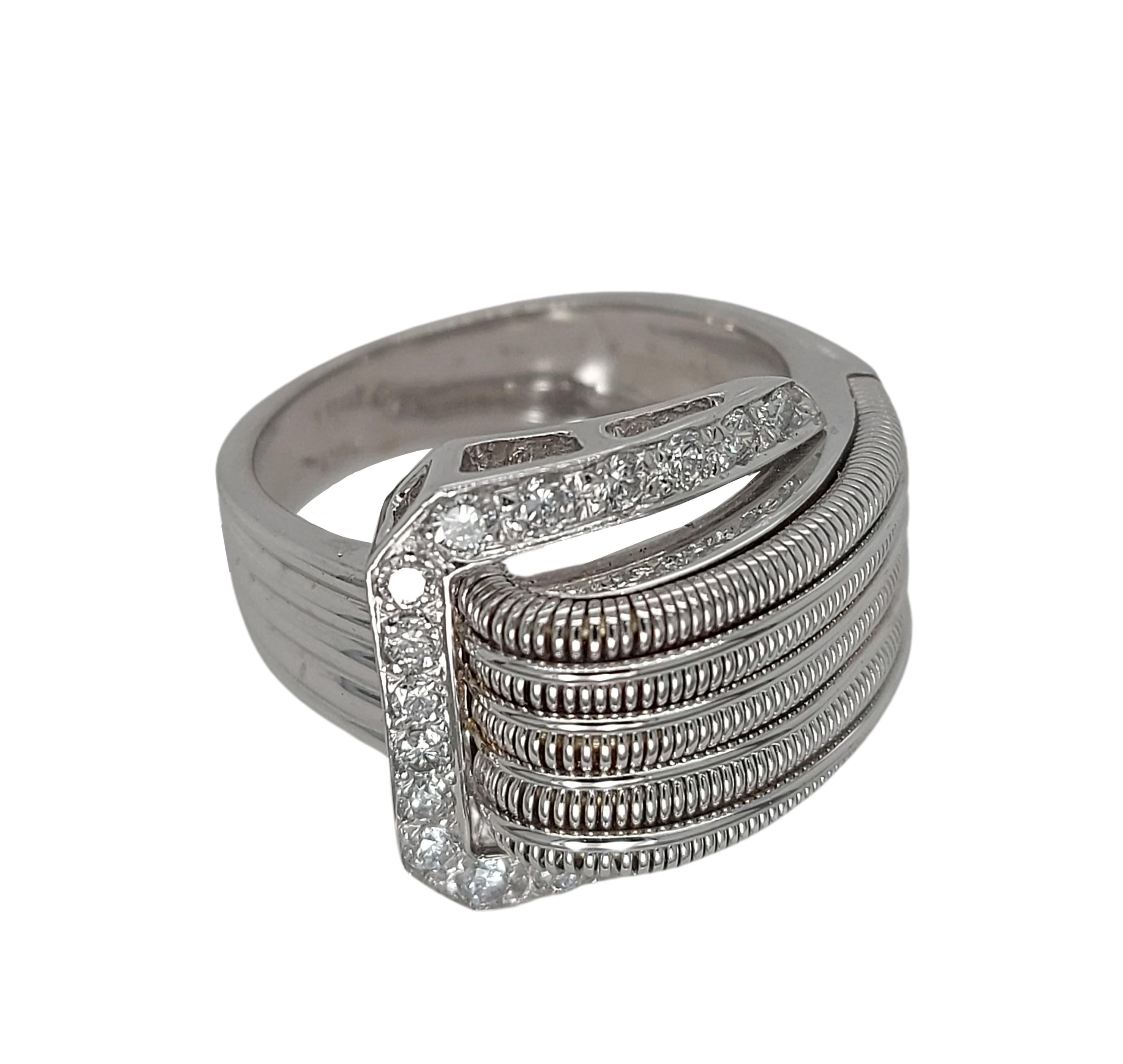 18kt White Gold Belt Style Ring with 0.72ct Brilliant Cut Diamonds For Sale 1