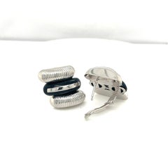 18KT White Gold & Black Onyx Earrings