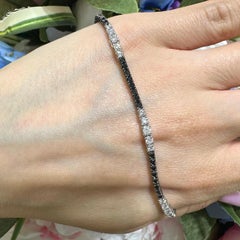 18KT White Gold Black & White Diamond Bracelet – DB0067 ILJS