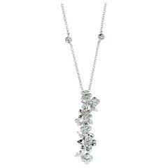 Colgante Flor de Diamantes Bouquet Oro Blanco 18KT 0.74ct Total