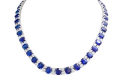 Bracciale in oro bianco 18kt Collana Orecchini Zaffiro Diamanti  Certificato CGL