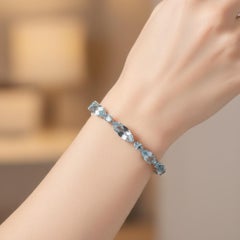 Pulsera de Oro blanco 18 quilates con 21,0 Quilates de Aguamarinas
