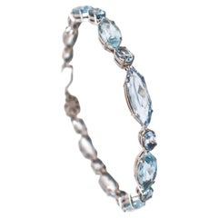 Pulsera de Oro blanco 18 quilates con 21,0 Quilates de Aguamarinas