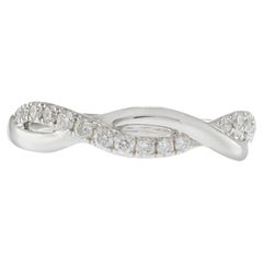 18KT White Gold Braided Diamond Band
