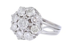 18kt White Gold Brilliant Cut Diamond Ring, Circa 1950, 1.4ct