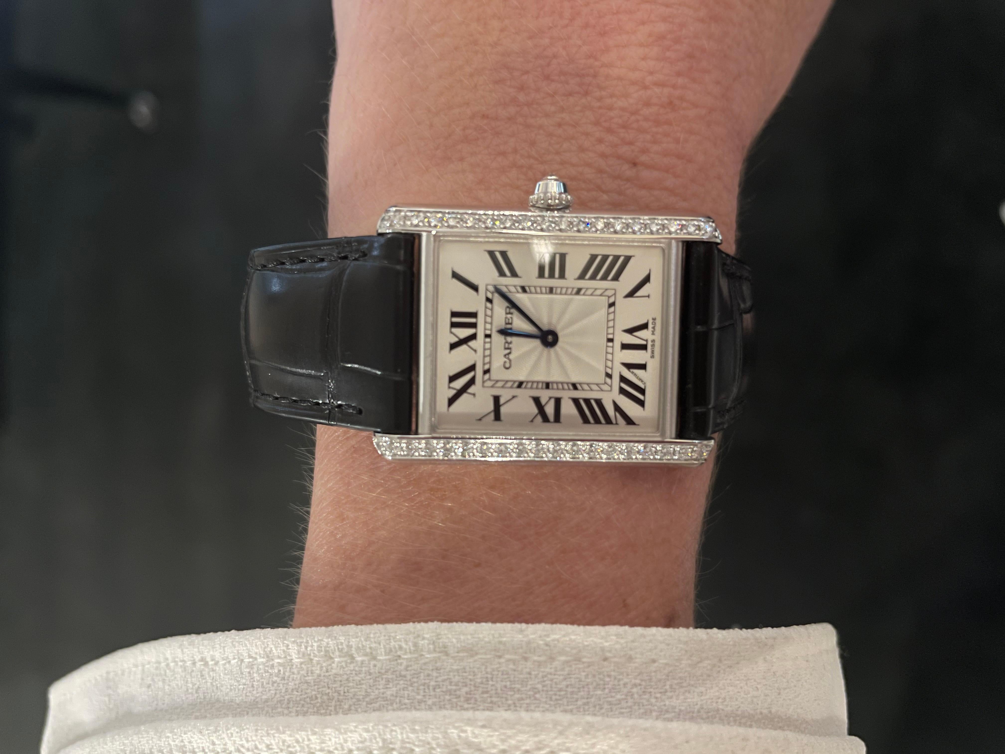 cartier tank louis white gold