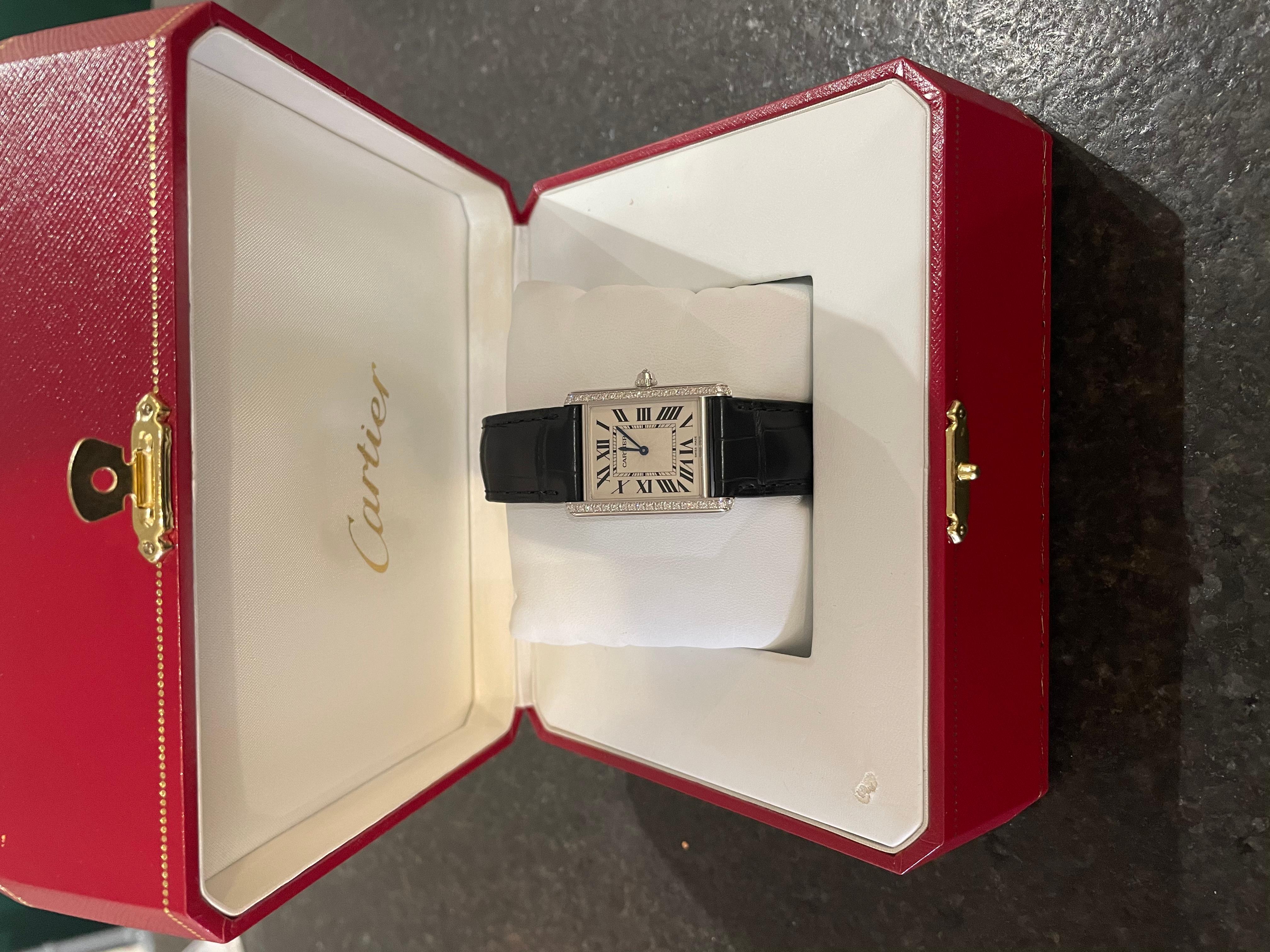 Cartier Large White Gold Tank Louis  In Excellent Condition In Saint Louis, MO