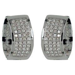 Clips d'oreilles en or blanc 18 carats avec diamants de 3,30 carats