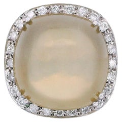 18kt white Gold Cocktail Ring with Quartz & Diamonds