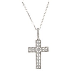 18KT White Gold Cross Diamond Pendant