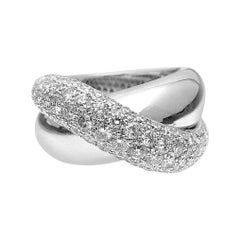 18kt White Gold Crossover Ring with 3.04ct of Diamonds