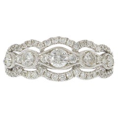 Bandeau à diamants en or blanc 18KT avec halo festonné