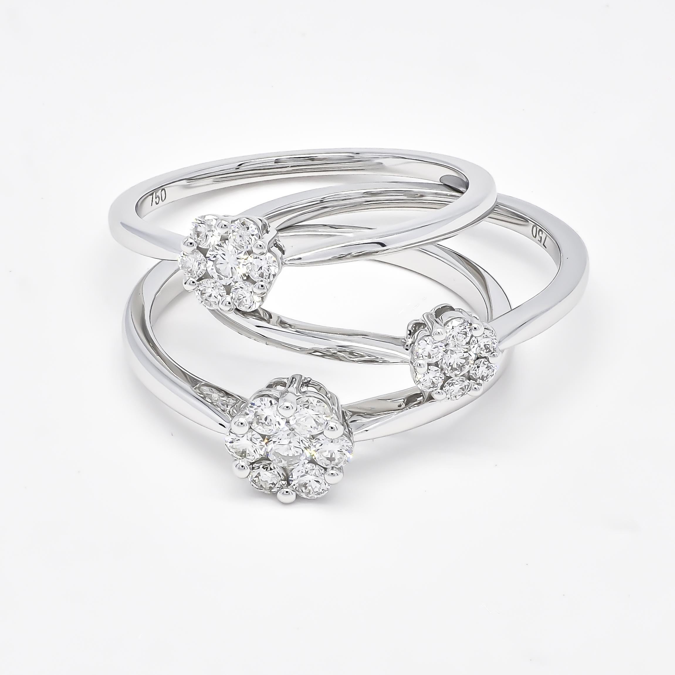 Natural Diamond Set 0.64 total carat 18 Karat White Gold Diamond Jewelry Set For Sale 9
