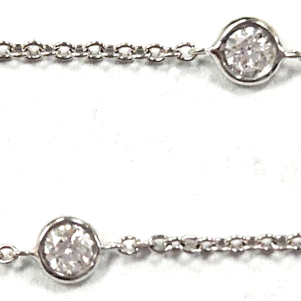 Bracelet en or blanc 18kt avec diamants à l'unité, 0.20ct Excellent état - En vente à North Miami, FL