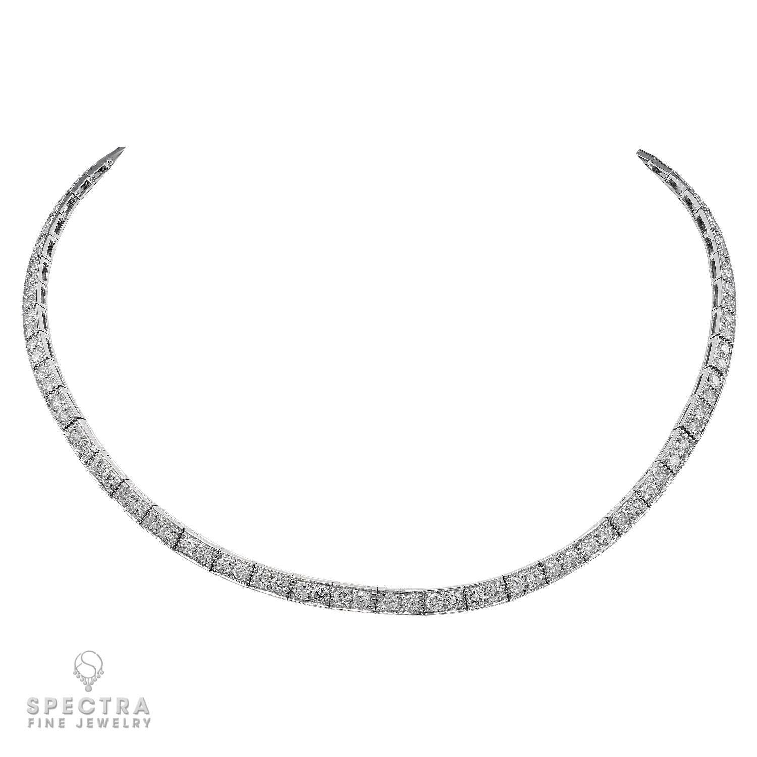 18kt Weißgold Diamant-Halskette (Zeitgenössisch) im Angebot