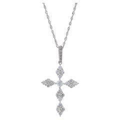 18KT White Gold Diamond Cross Pendant