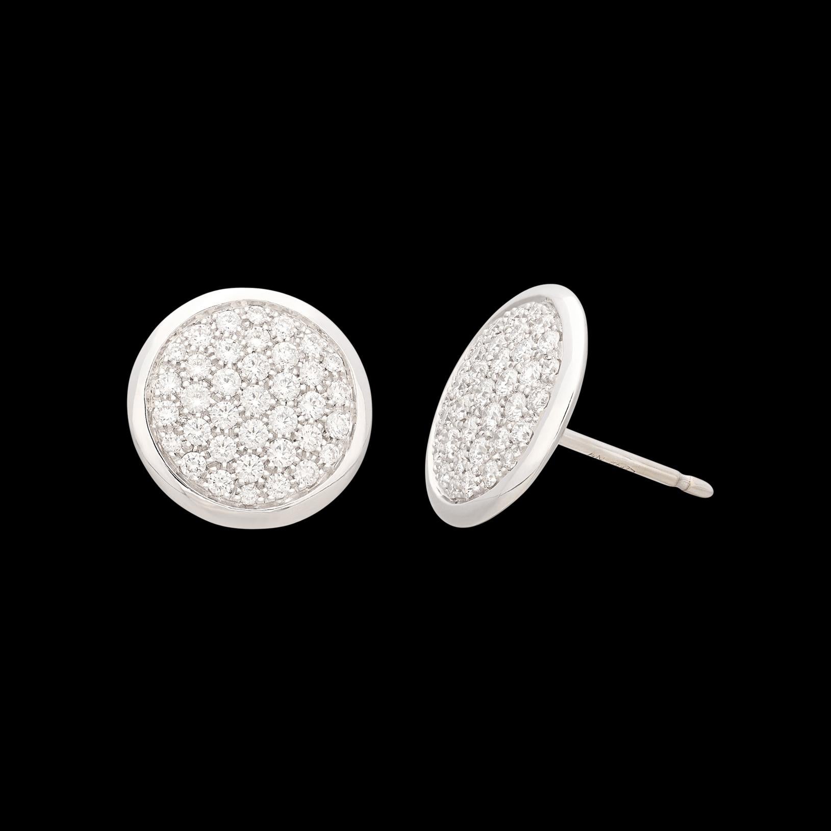 De las mujeres Pendientes de disco de diamantes de oro blanco de 18 quilates de Pizzo en venta