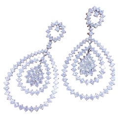 18KT White Gold Diamond Drop Earrings – 13.32CT TW DIER0115 LJJJ