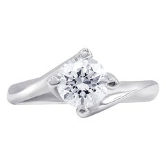 18kt White Gold Diamond Engagement Ring with 1.01ct Round Diamond