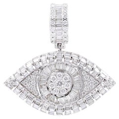 Pendentif "Oeil" en or blanc 18KT et diamants