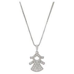 18KT White Gold Diamond Girl Charm Pendant