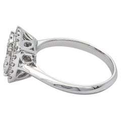 Verlobungsring mit natürlichem Diamant 1,10 Karat 18KT Weißgold Cluster-Halo