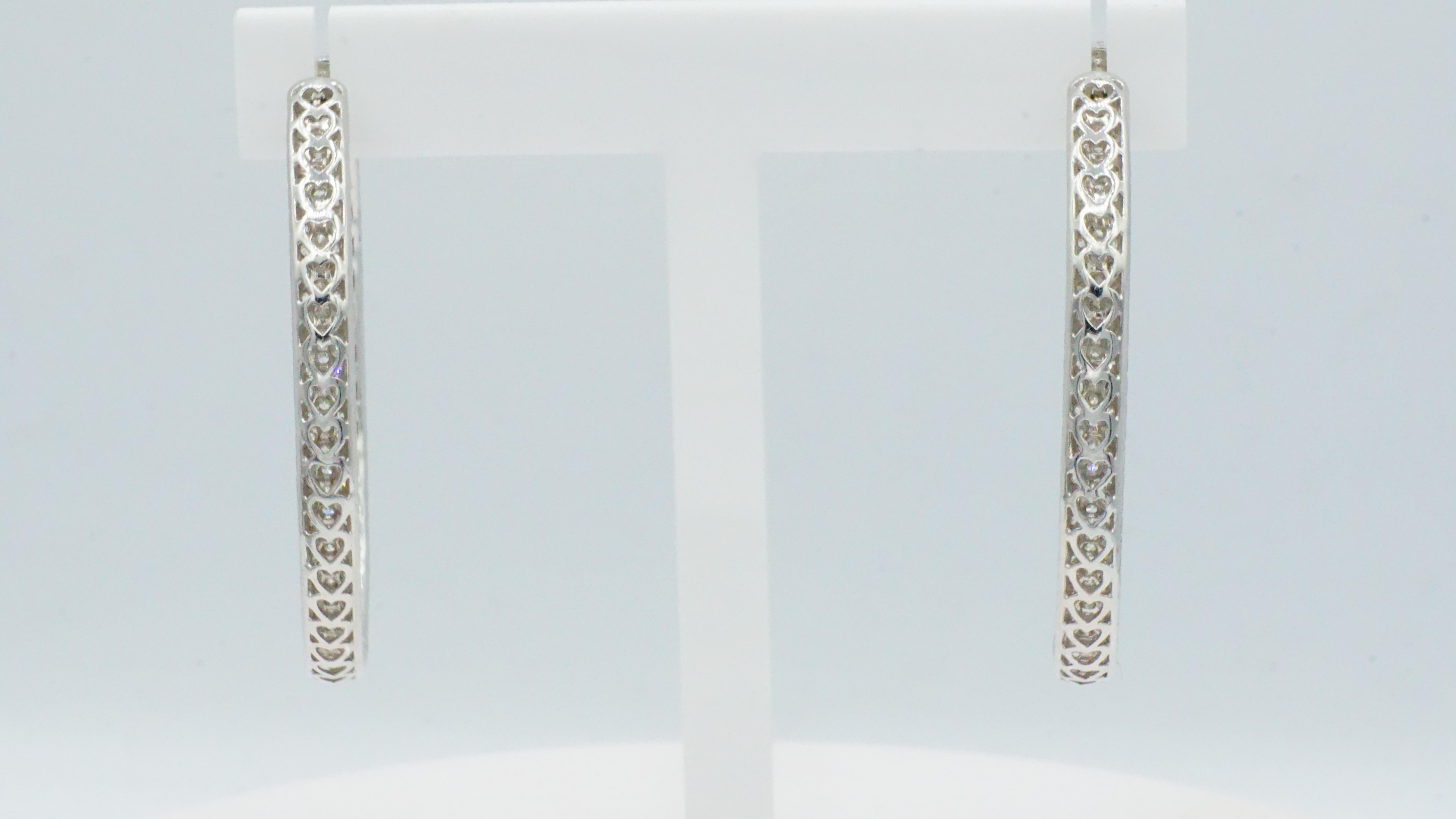 pave diamond hoop earrings inside out