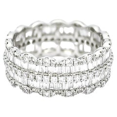 18KT Weißgold Diamant-Eternity-Ring mit mehreren Reihen, moderner Statement-Diamant