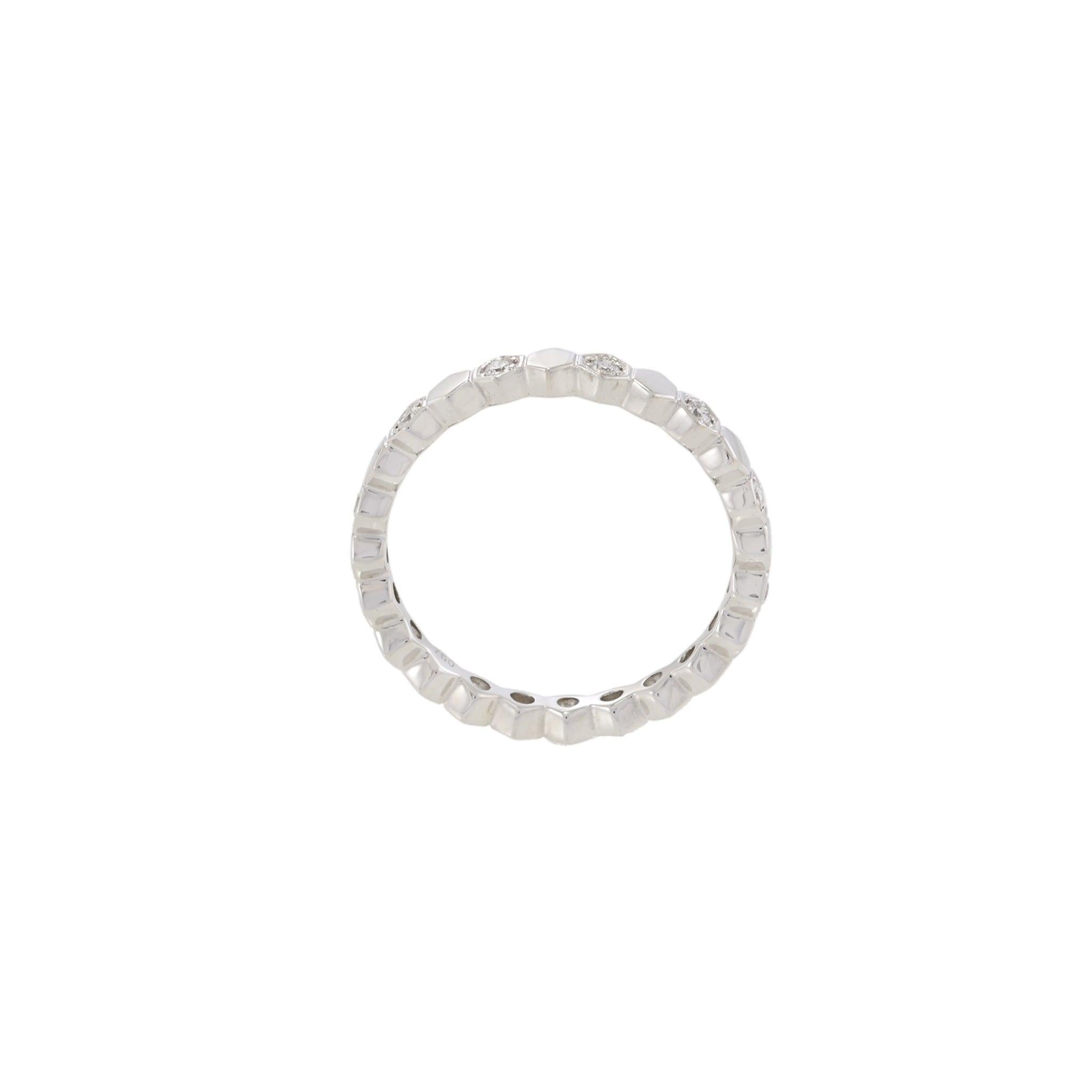 Round Cut 18KT White Gold Diamond Octagon Eternity Band For Sale