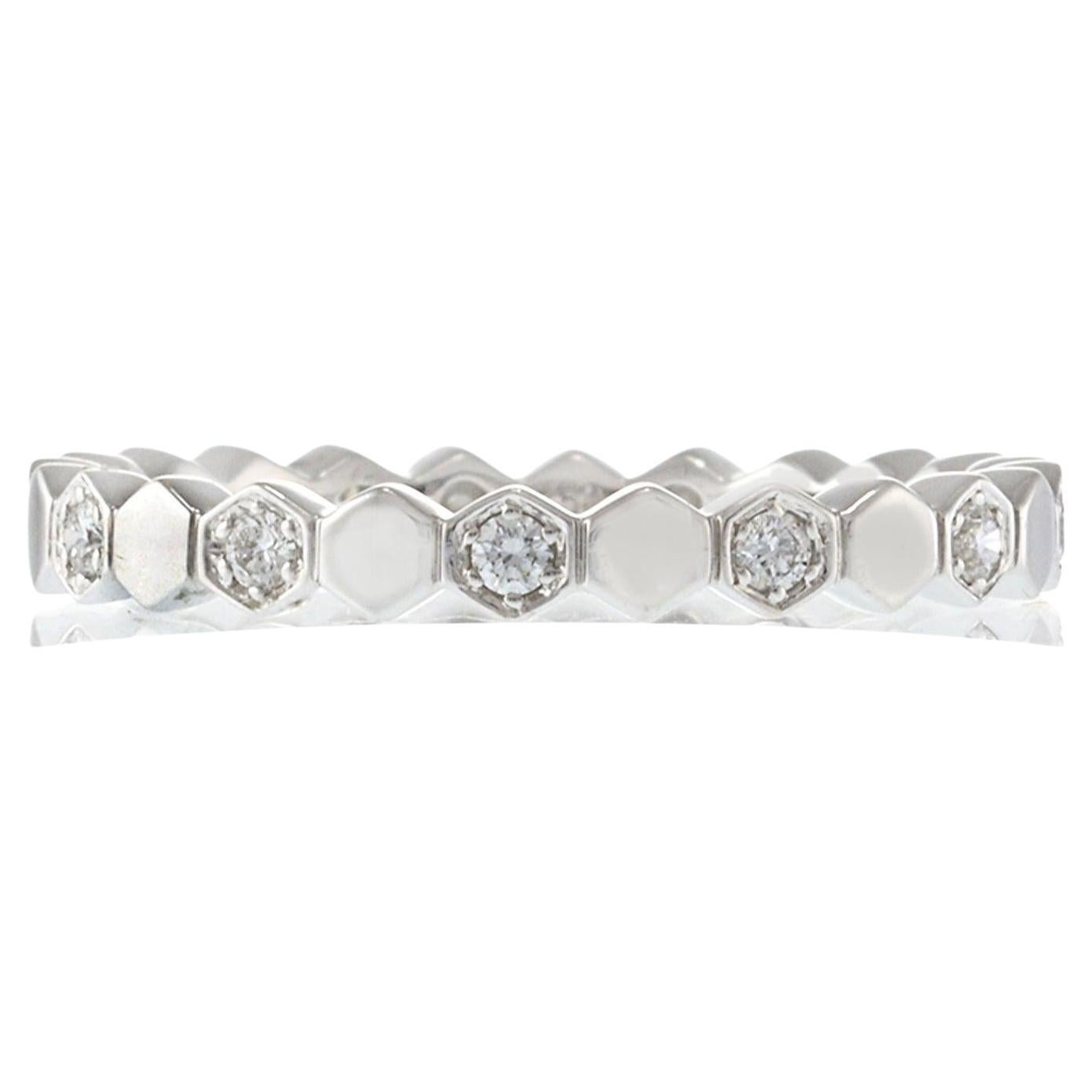 18KT White Gold Diamond Octagon Eternity Band For Sale