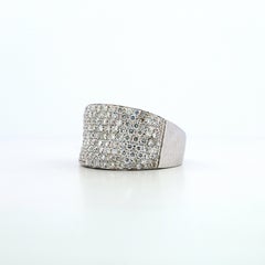 18kt White Gold Diamond Pavé Cocktail Ring, 1.80ct by Leo L'Orafo - 1990