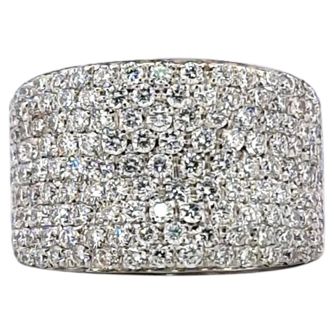 18kt White Gold Diamond Pavé Cocktail Ring, 1.80ct by Leo L'Orafo - 1990 For Sale