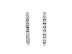 18KT Weißgold Diamant Pave Huggie Hoop Ohrringe