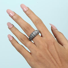 18KT White Gold Diamond Pavé Tiered Statement Ring