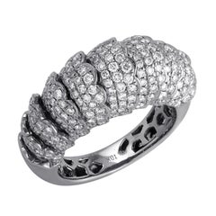 18KT White Gold Diamond Pavé Tiered Statement Ring