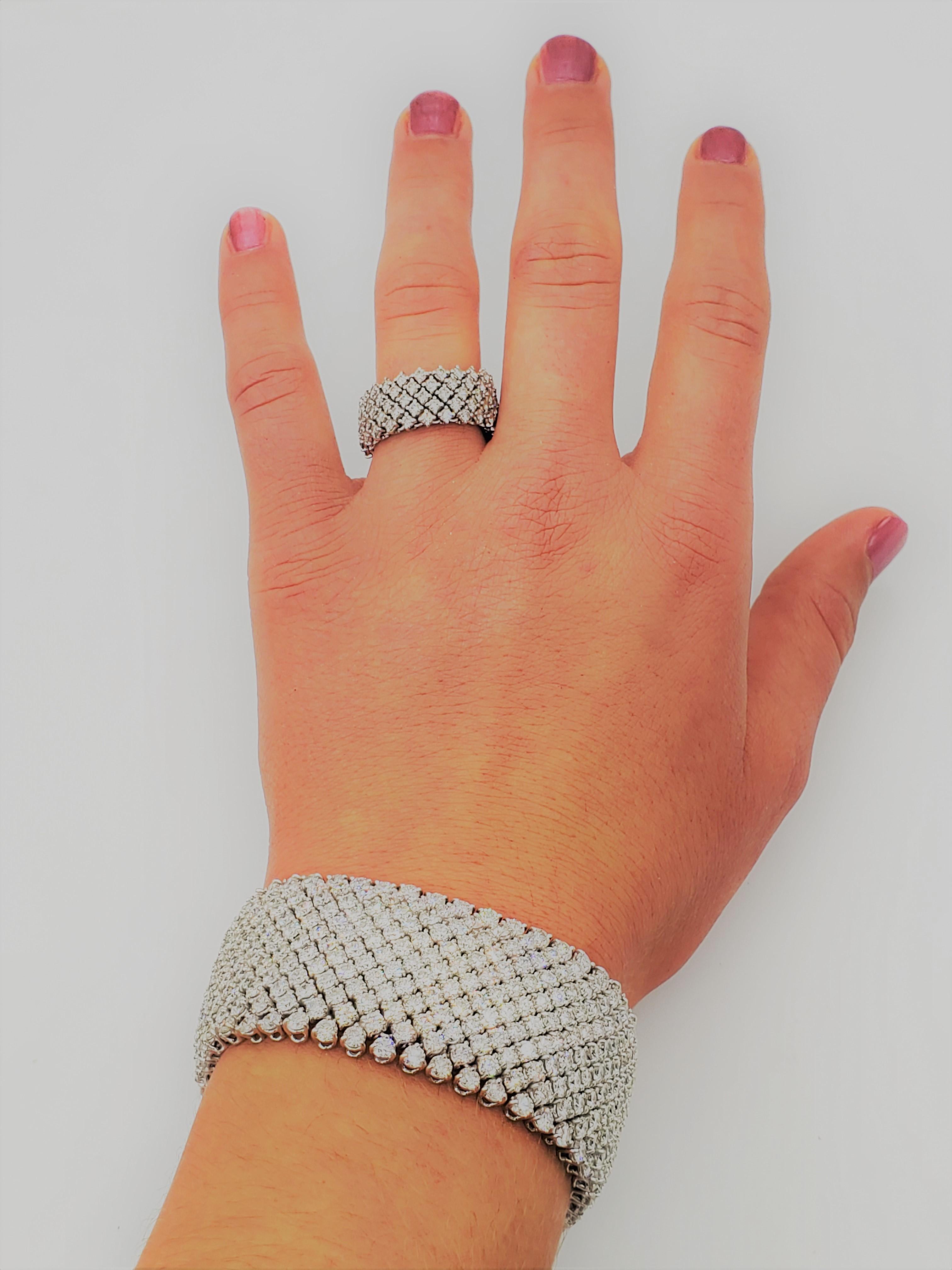 18 Karat Weißgold Diamantring, beweglich, signiert Piranesi, 3 Karat, wie neu (Rundschliff)