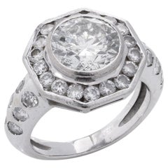 18kt White Gold Diamond Ring with 2.03 carat natural diamond.