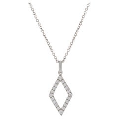 18KT White Gold Diamond Shaped Pendant