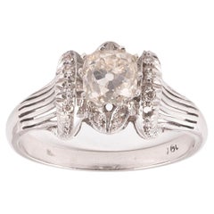18kt White Gold Diamond Single-Stone Ring